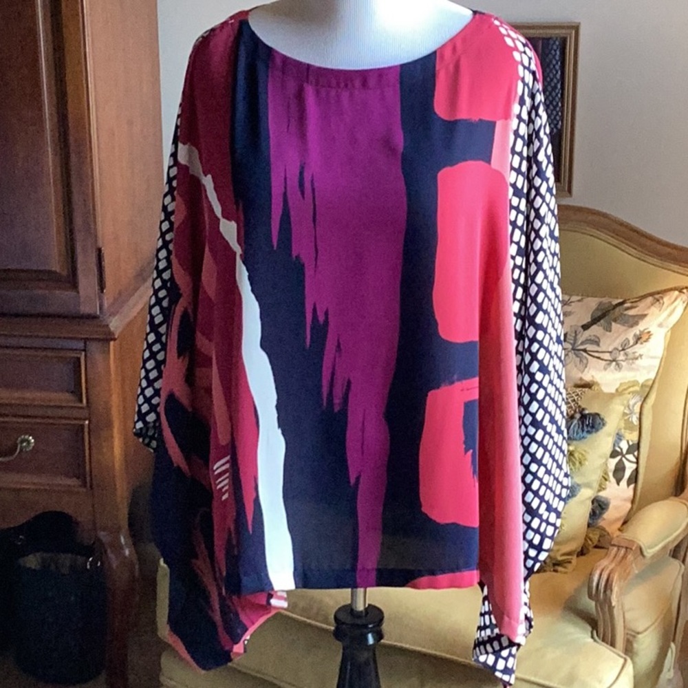 Chicos Abstract Print Poncho